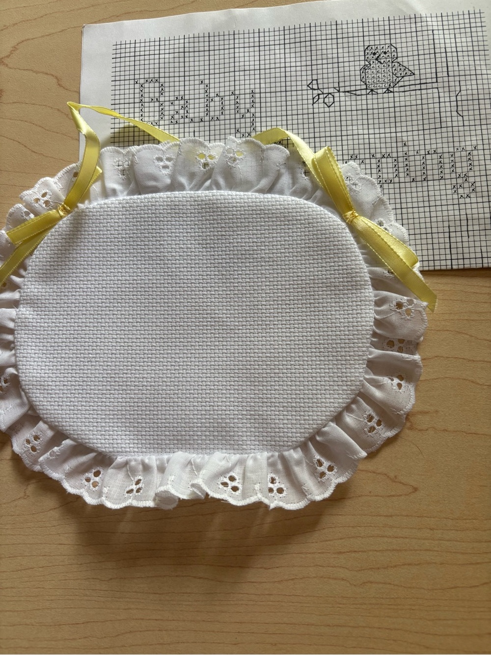 NWT BABY SLEEPING door hangar Counted Cross Stitch Fabric and Pattern